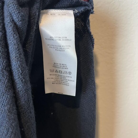 Akemi + Kin Dress Womens Medium Navy Embroidered Knit Boho Midi 3/4 Sleeve - Picture 5 of 8